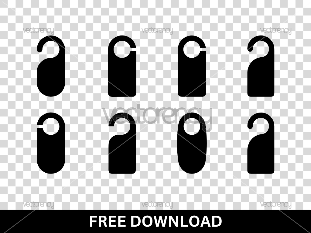 Free SVG Cut File Door Hanger Shape Clipart
