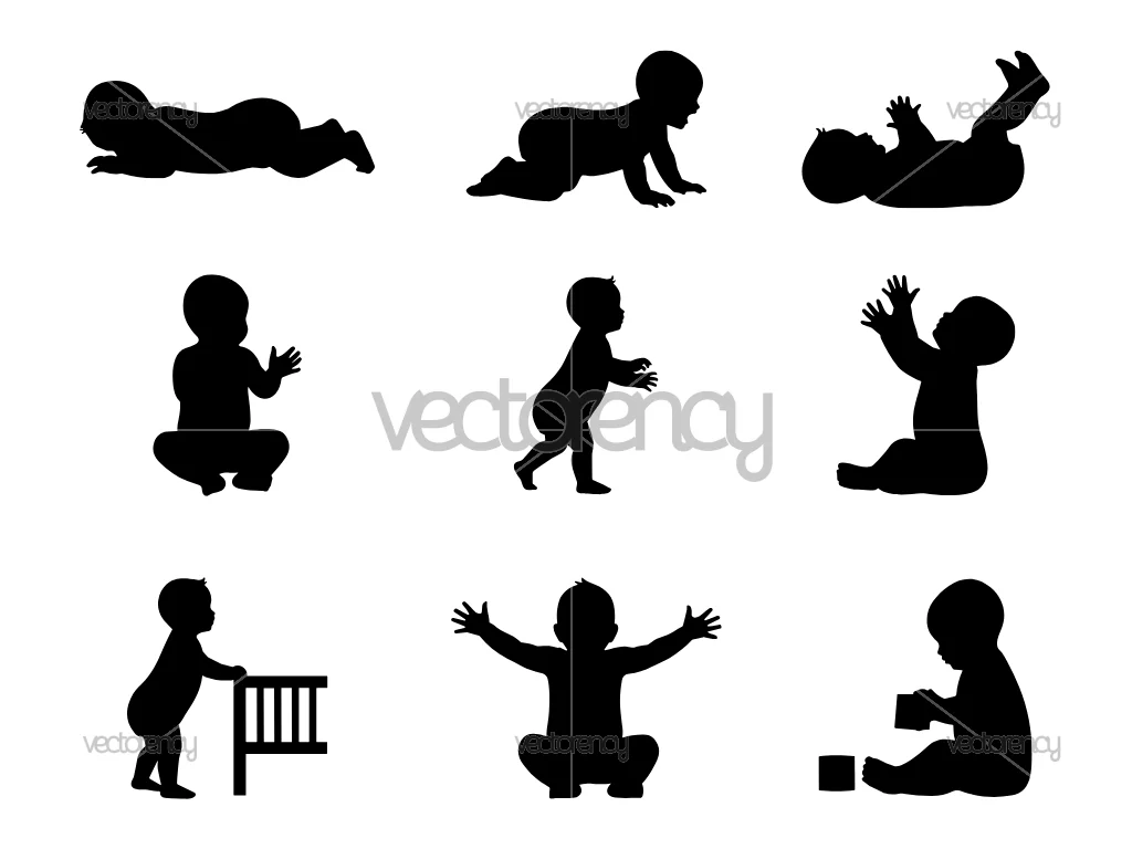 Baby Vector Silhouette Set