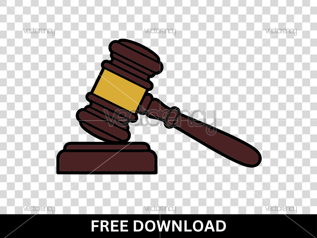 Decision Mallet and Judge Hammer Court Vector Free