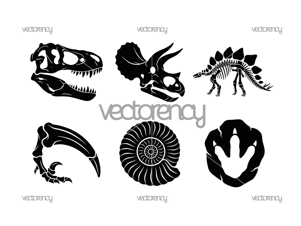 Dinosaur Fossils Vector SVG