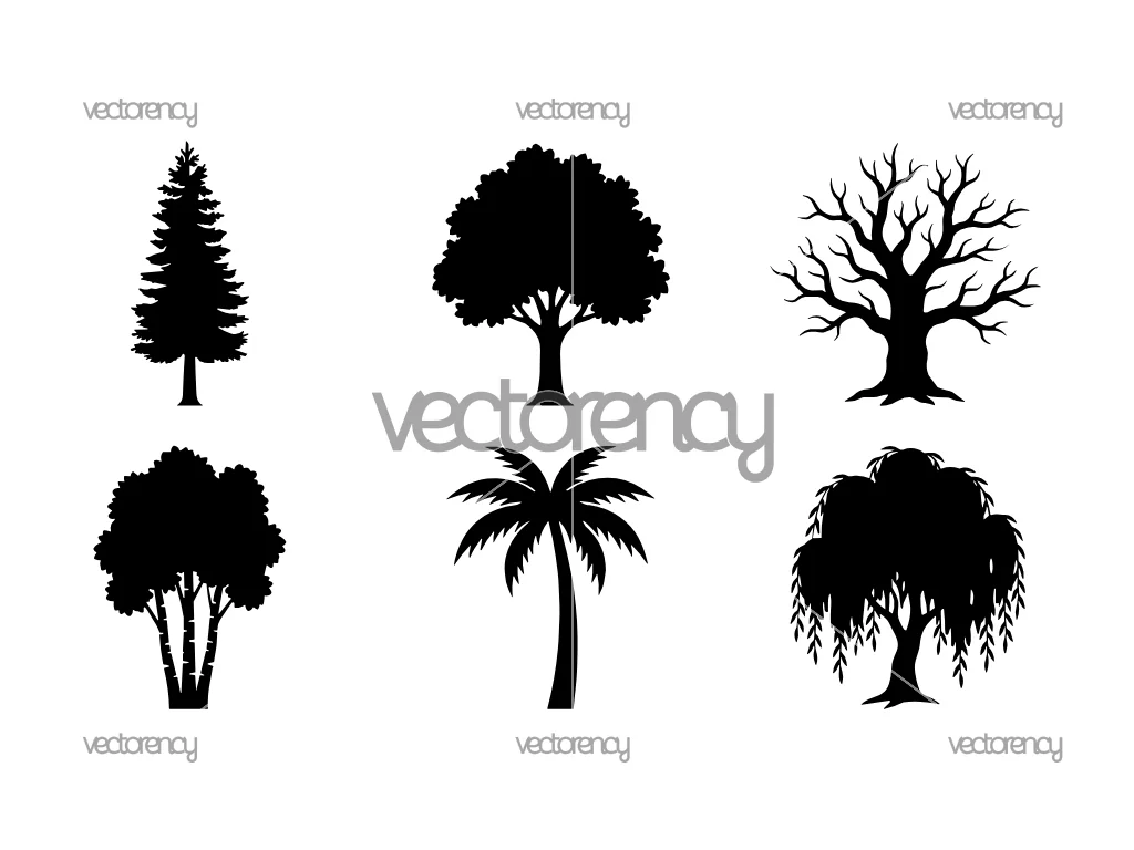 Tree Silhouette Drawing SVG