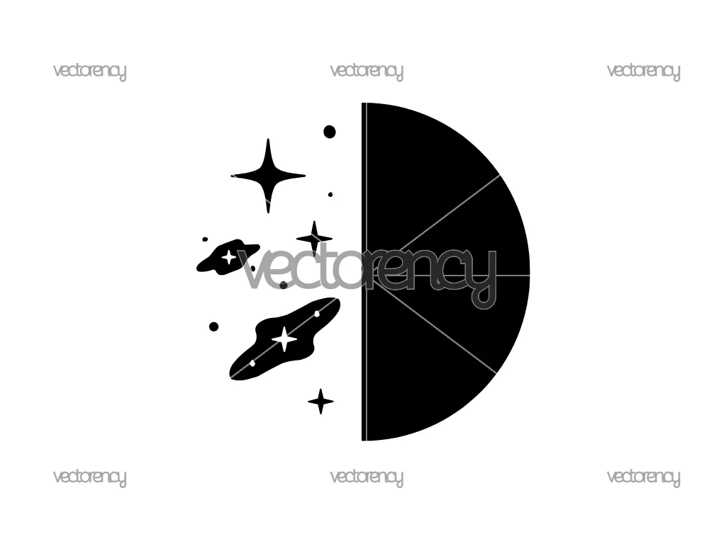 First Quarter Moon SVG