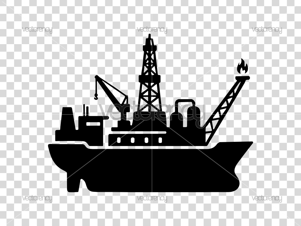 Offshore Oil Rig Silhouette