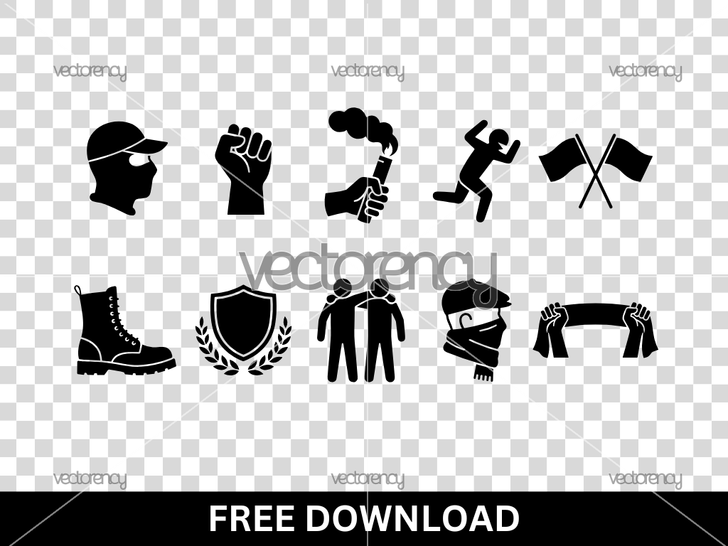 Football Hooligan Graphic Element Vector Symbol SVG