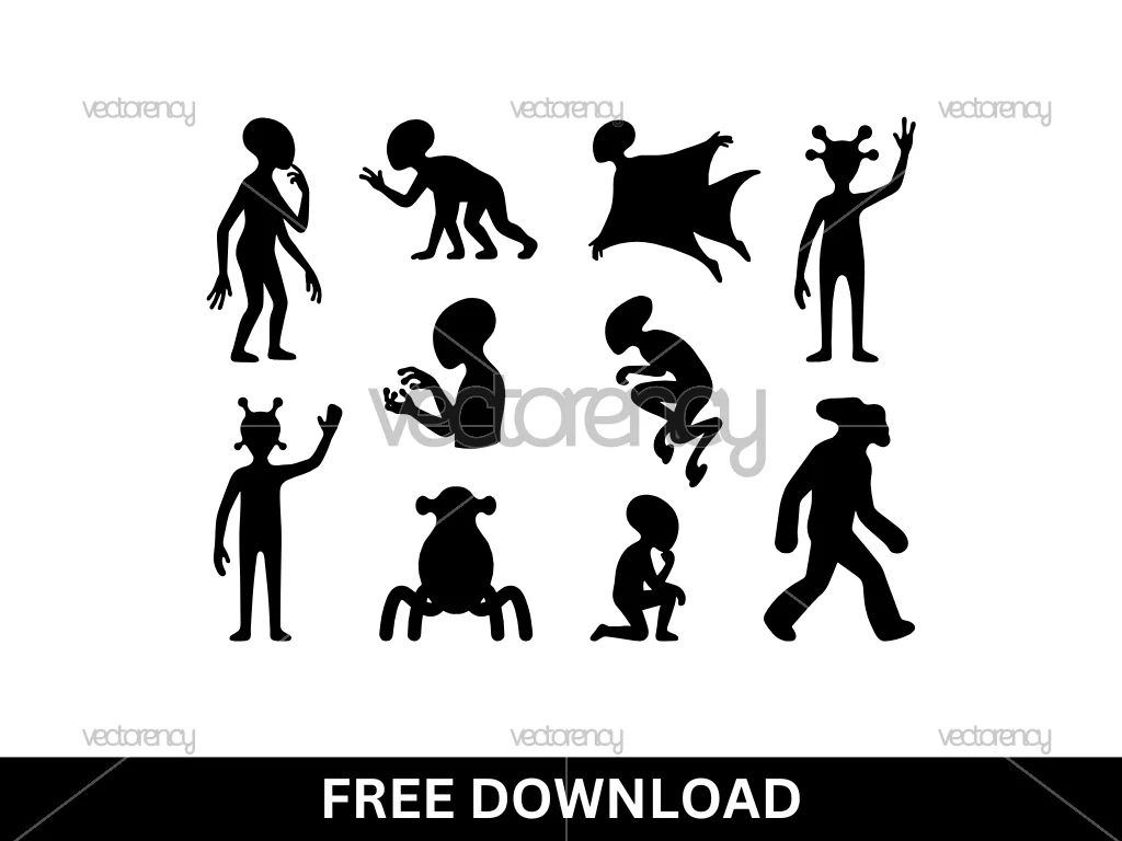 Free Alien Silhouette SVG