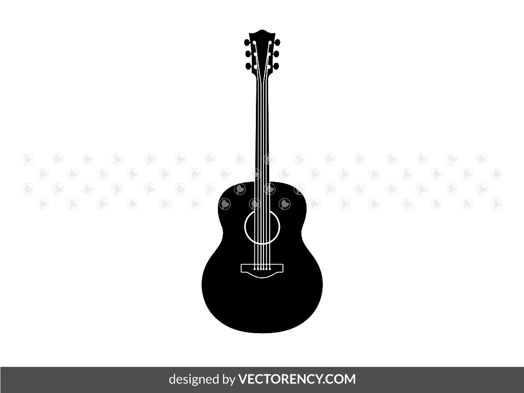 Guitar Acoustic Silhouette Clipart Vector