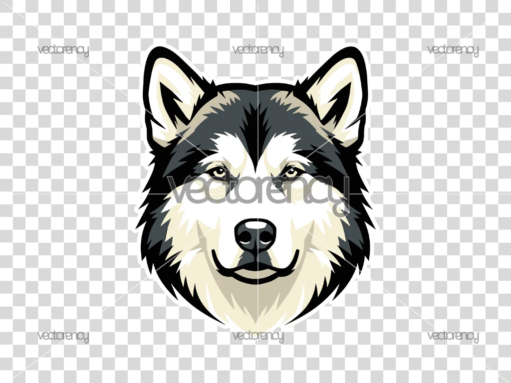 Alaskan Malamute Dog PNG Cartoon Drawing