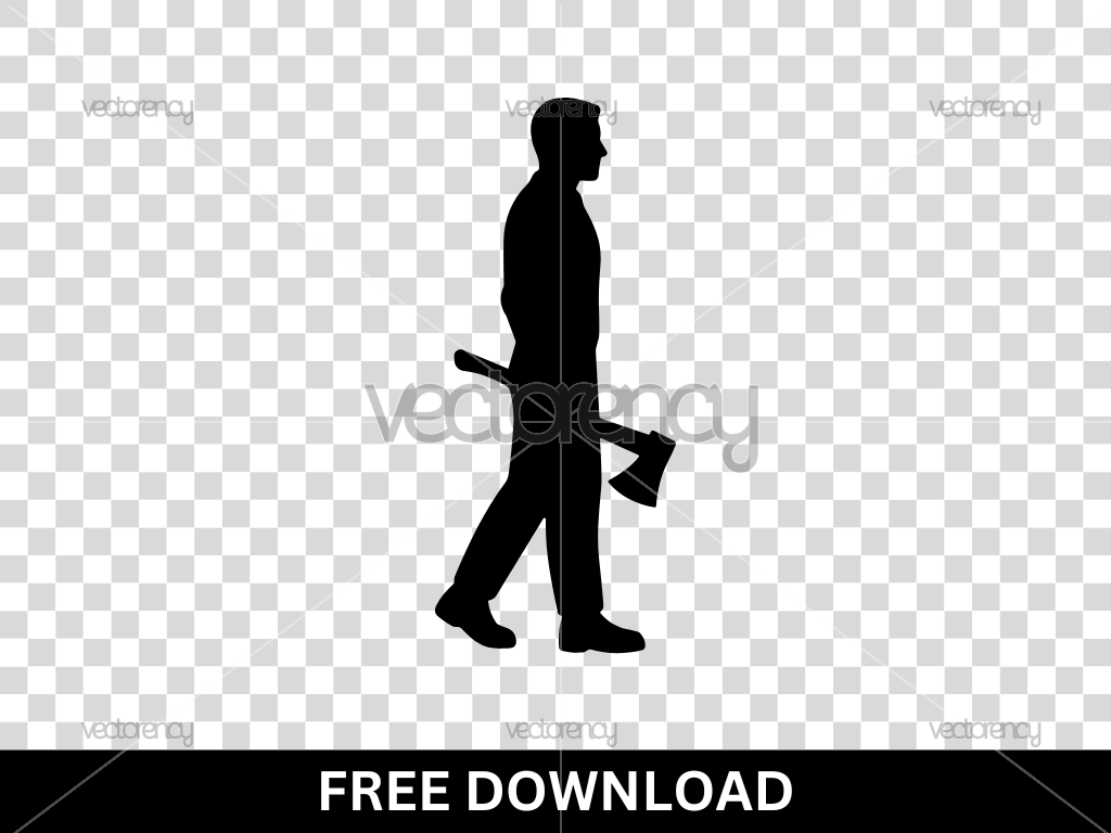 Lumberjack Walking Axe SVG Cut File Cricut Free