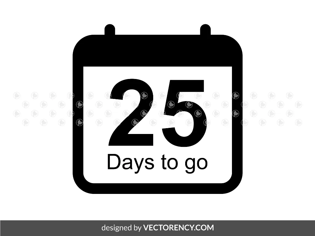 25 Days to Go Clipart SVG Image Download