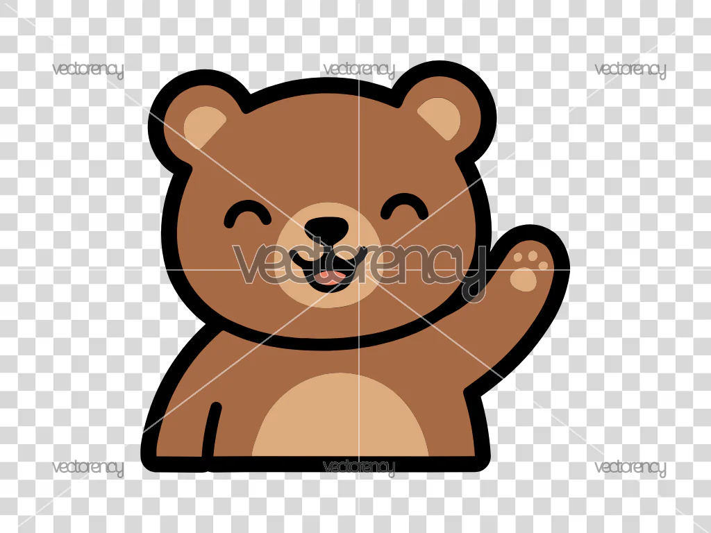 Bear Kawaii Clipart Image SVG PNG