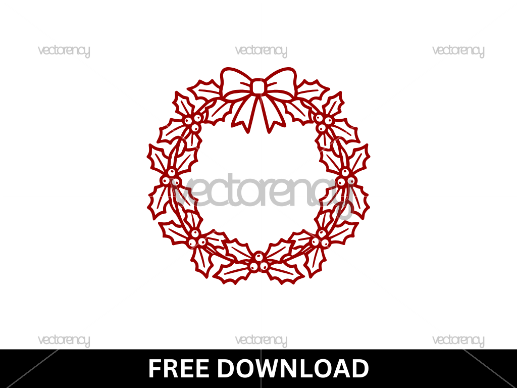 Holly Wreath SVG Free