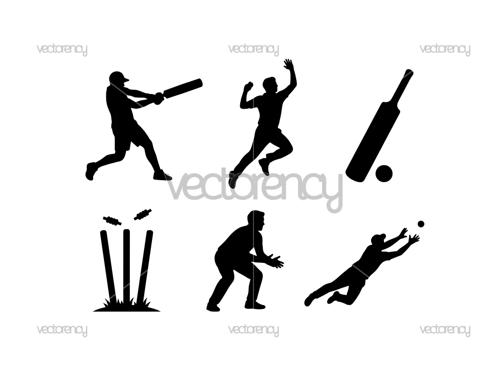 Outdoor Backyard Cricket Silhouette SVG