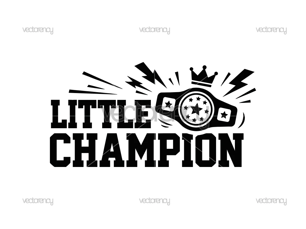 Little Champion Wrestling Belt Kids SVG PNG Vector Image