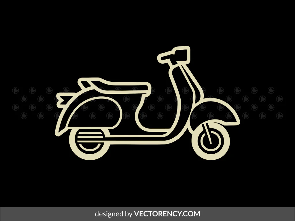 Classic Scooter Outline SVG