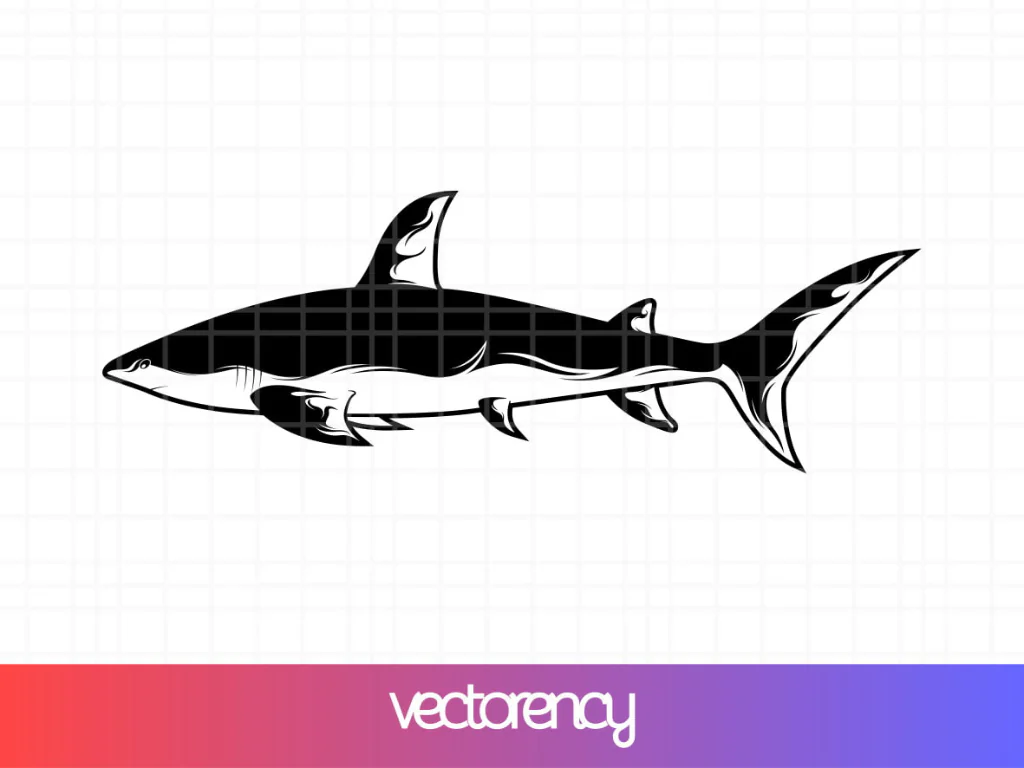 Shark Silhouette SVG DXF PNG EPS