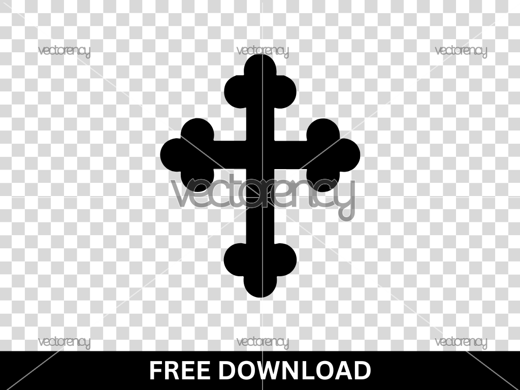 Gothic Christian Cross Icon SVG Format