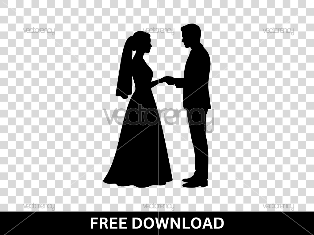 Free SVG Silhouette Wedding Ring Exchange Ceremony