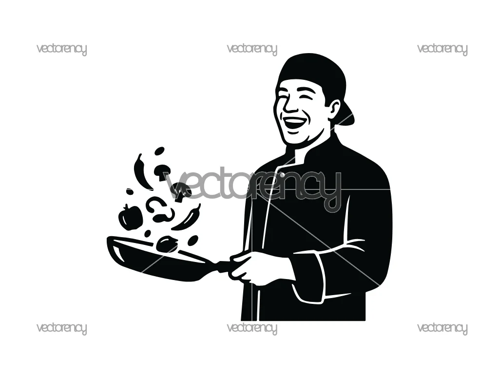 Chef Mascot Graphic in SVG Format