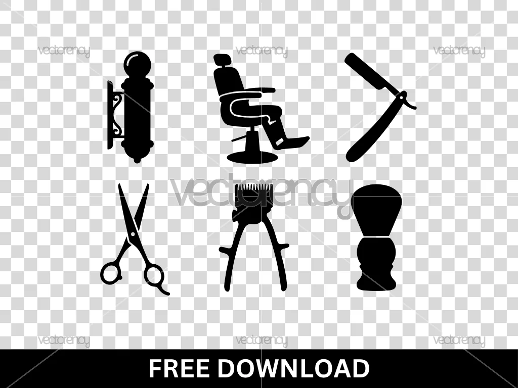 Retro Barbershop Style SVG Element Free