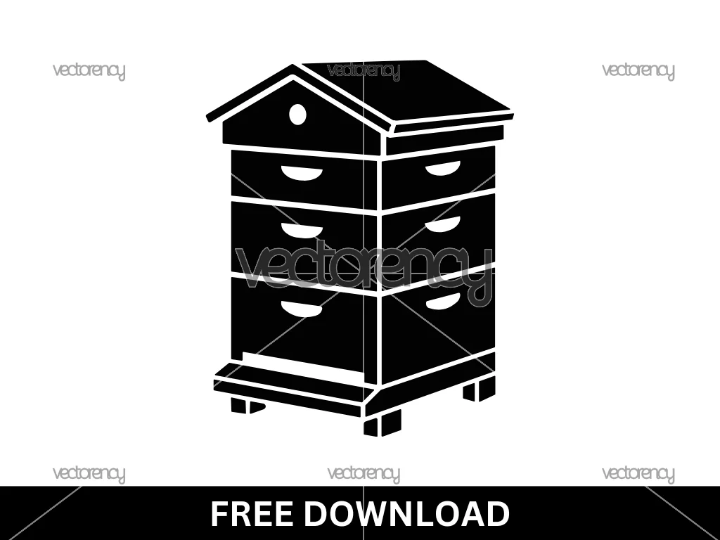 Wooden Bee Hive Vector