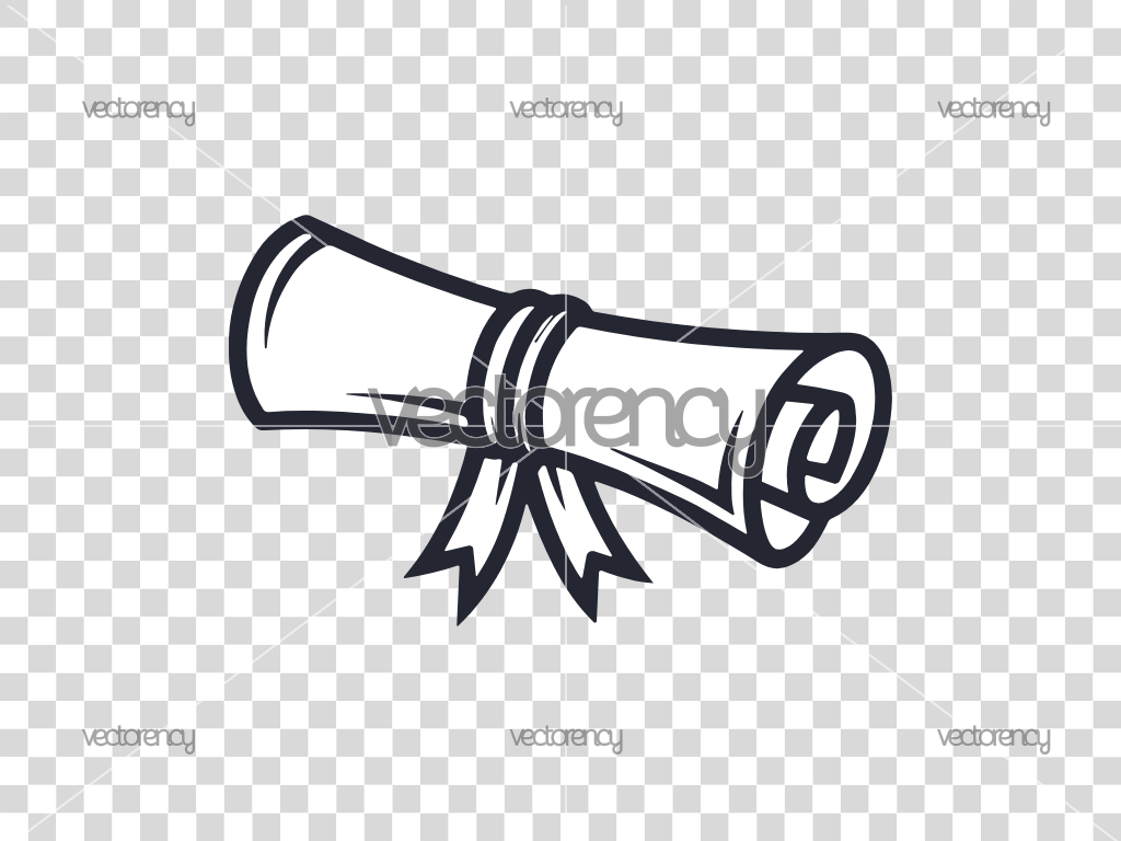 Diploma Rolled Paper Ribbon SVG