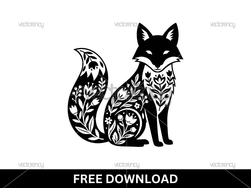 Fox Flower Free SVG Cutting File Download