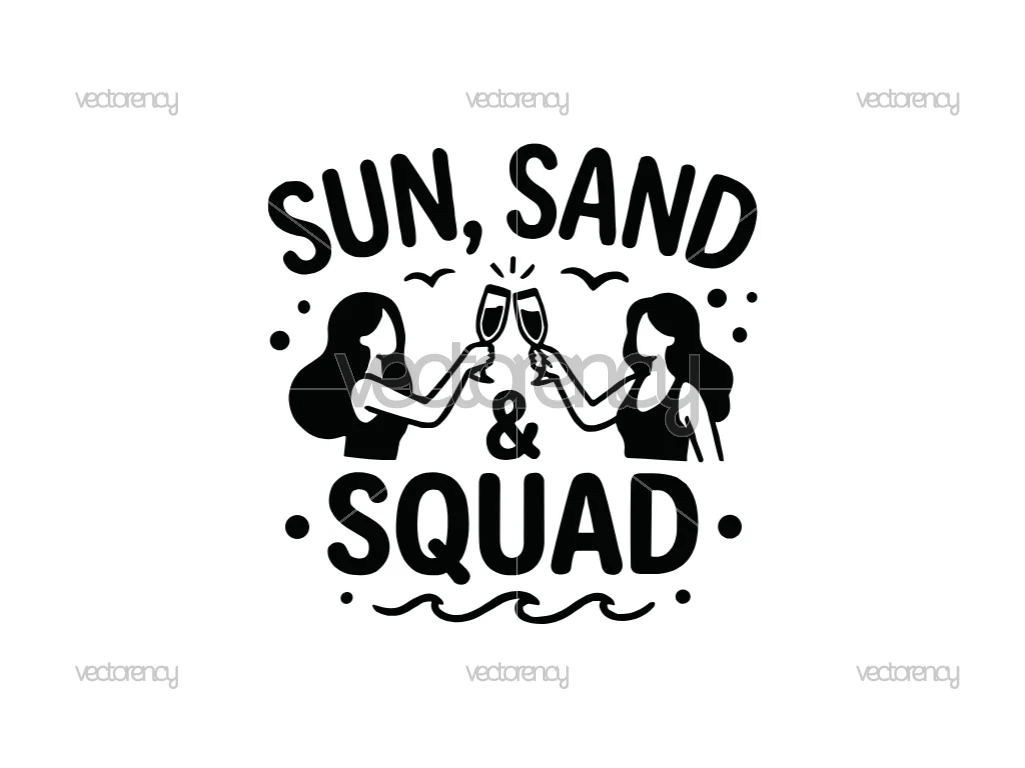 Sun Sand Squad SVG Cricut Vector