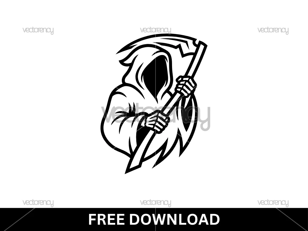 Grim Reaper Stylized Logo Free