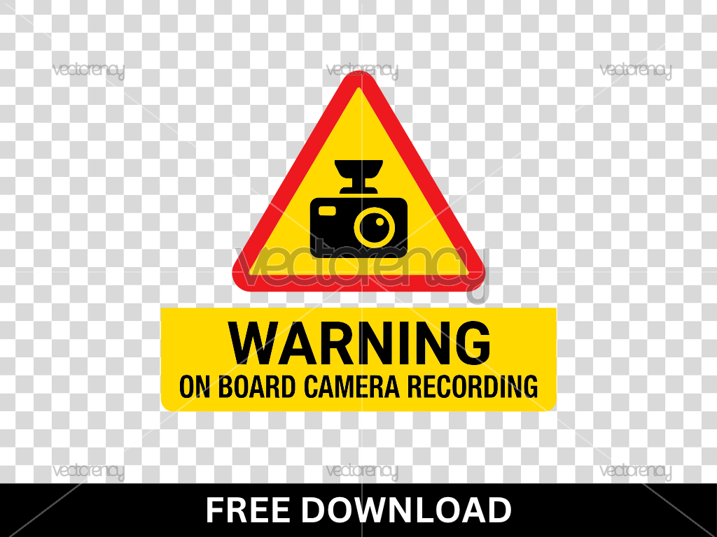 Warning Dashcam Sign Sticker Vector SVG File