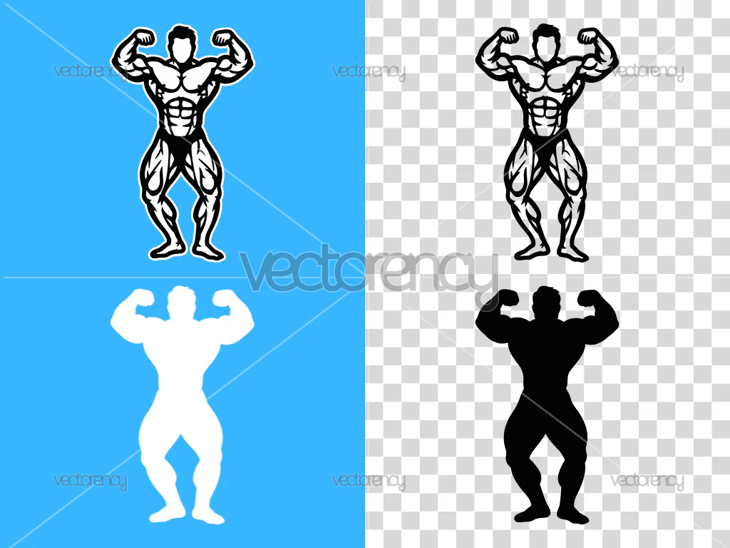 Bodybuilder SVG, Bodybuilding SVG, Bodybuilder Man PNG, Muscle SVG, Muscle Vector, Gym Clipart