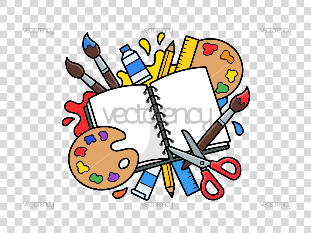 Painting Sketching Clipart Drawing Supply Kits PNG SVG
