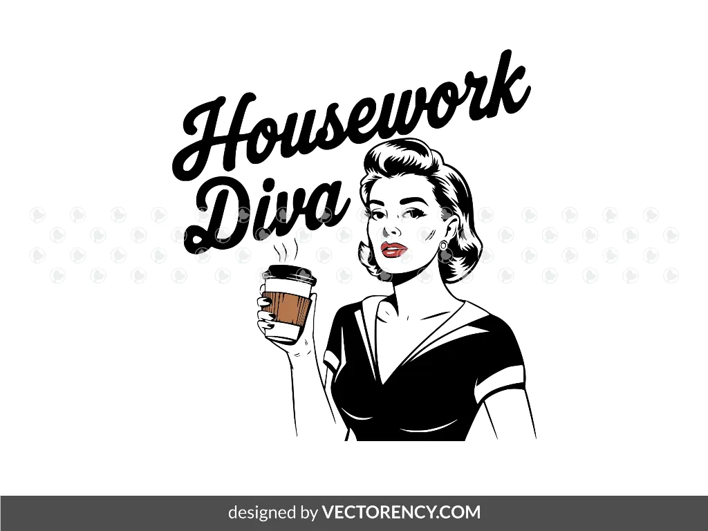 Retro Housework T-Shirt Design Download