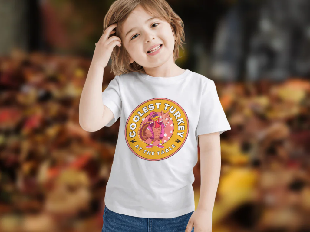 Coolest Turkey At The Table Shirt PNG, Thanksgiving Toddler PNG