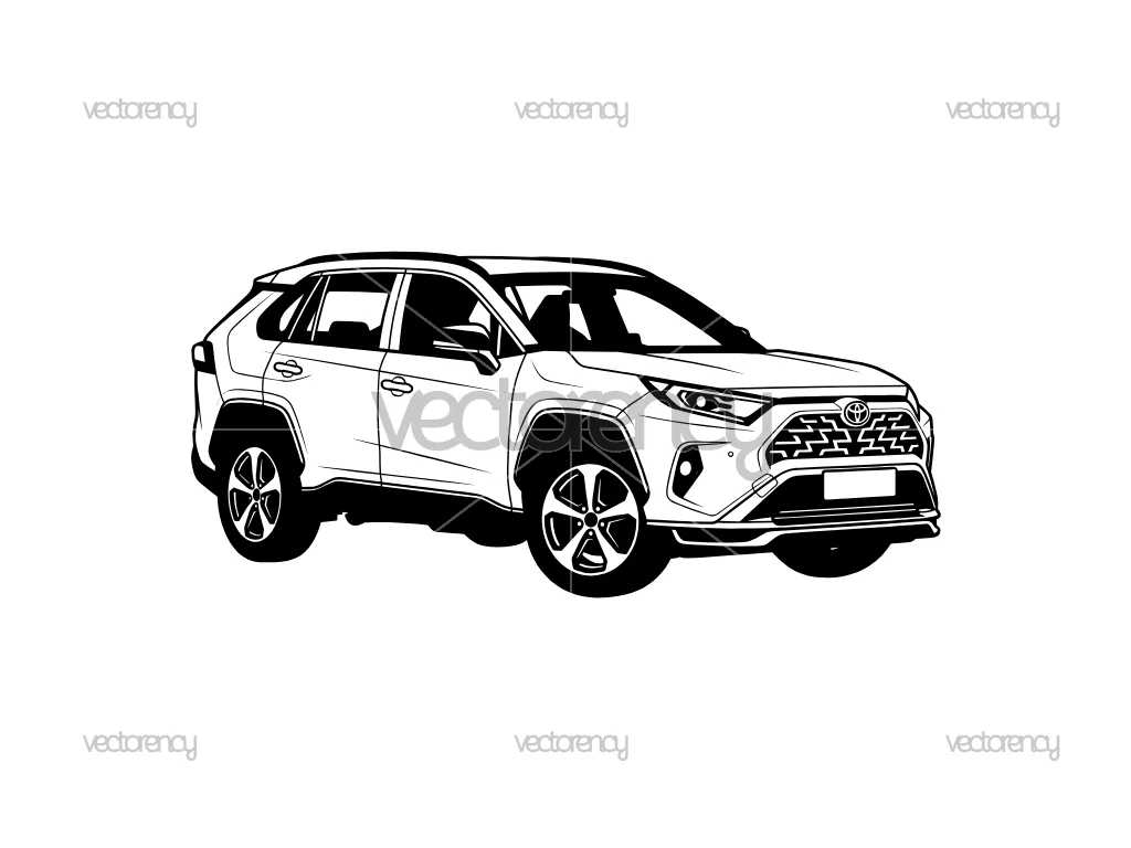 Toyota All New RAV4 Vector Car Clipart