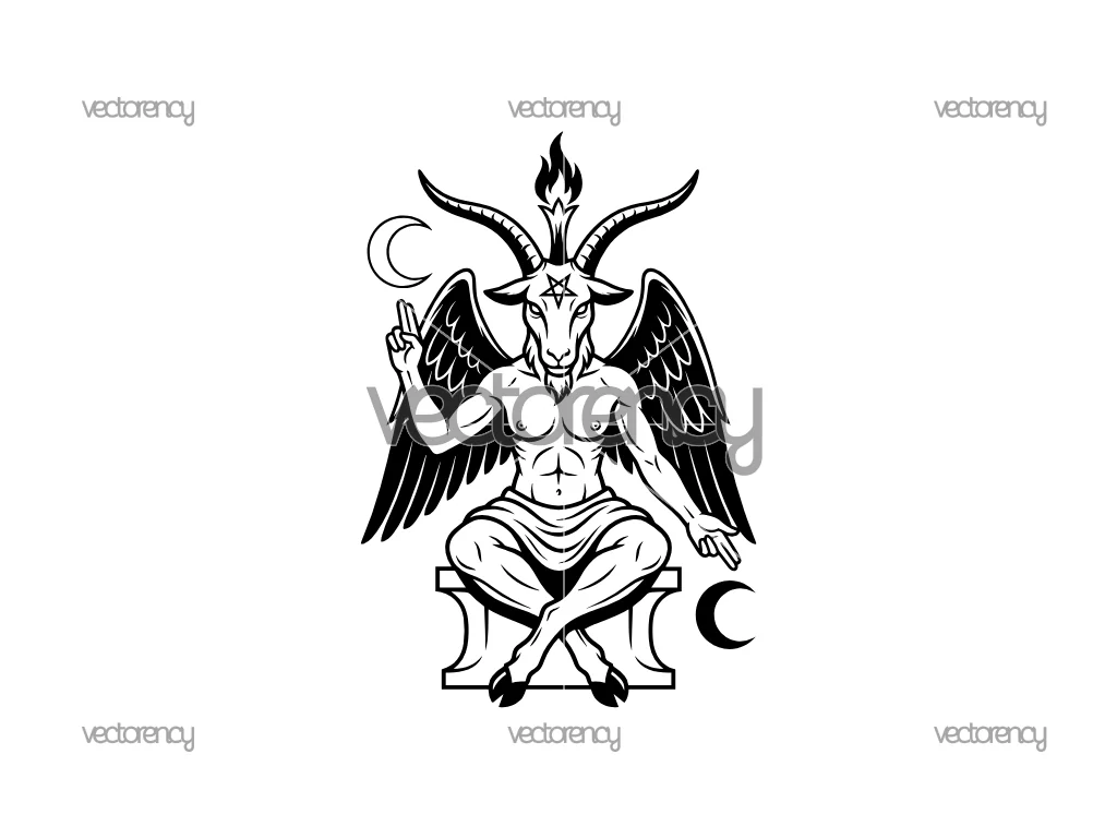 Baphomet Vector Art Illustration SVG PNG DXF EPS