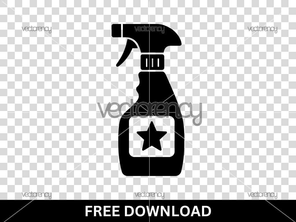 Spray Bottle Cleaner SVG Clipart Black Free Download