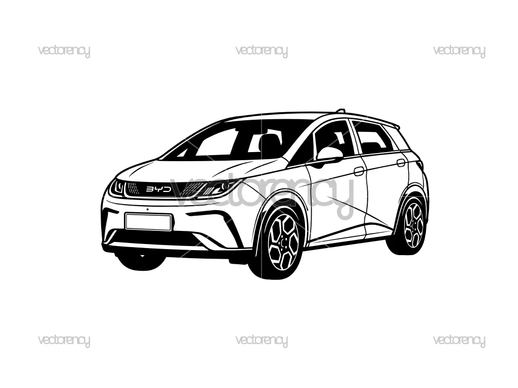BYD Dolphin EV Car Vector