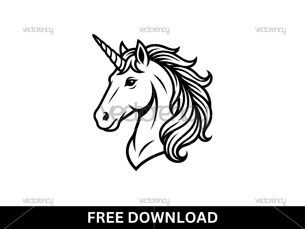 Unicorn SVG Cut File Head Face