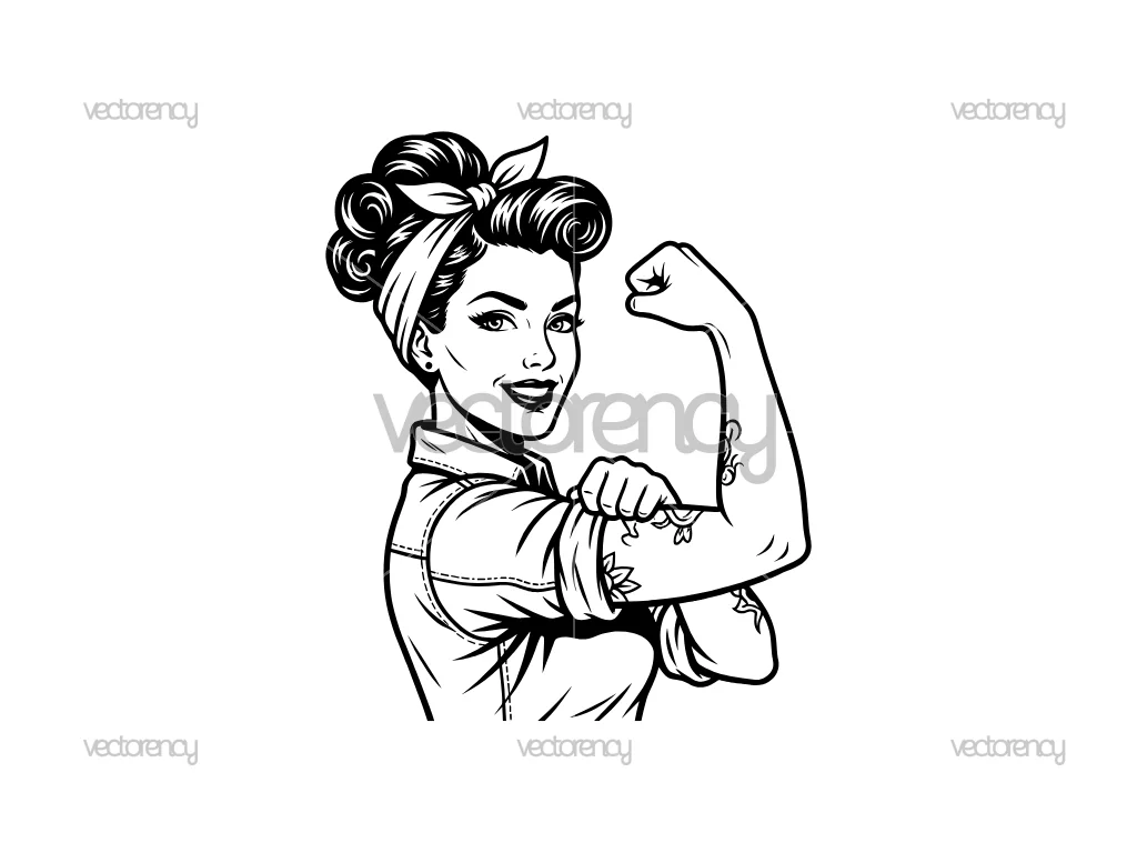 Rockabilly Girl We Can Do It Vector Image