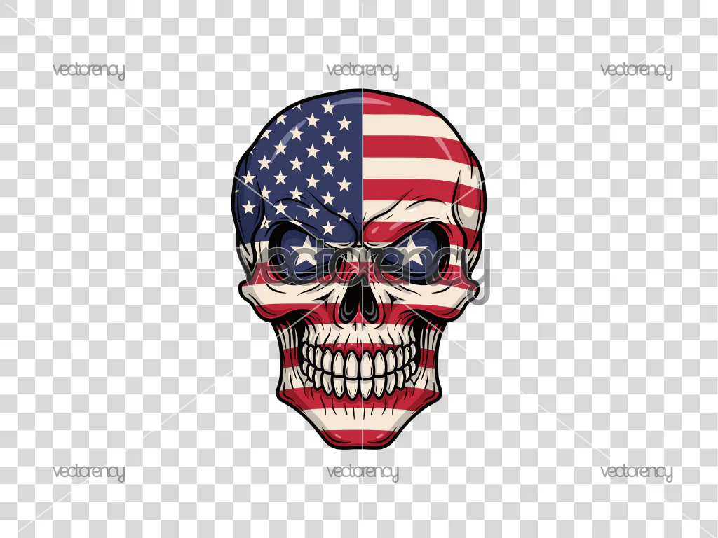 Skull Clipart 4th of July Image HD PNG