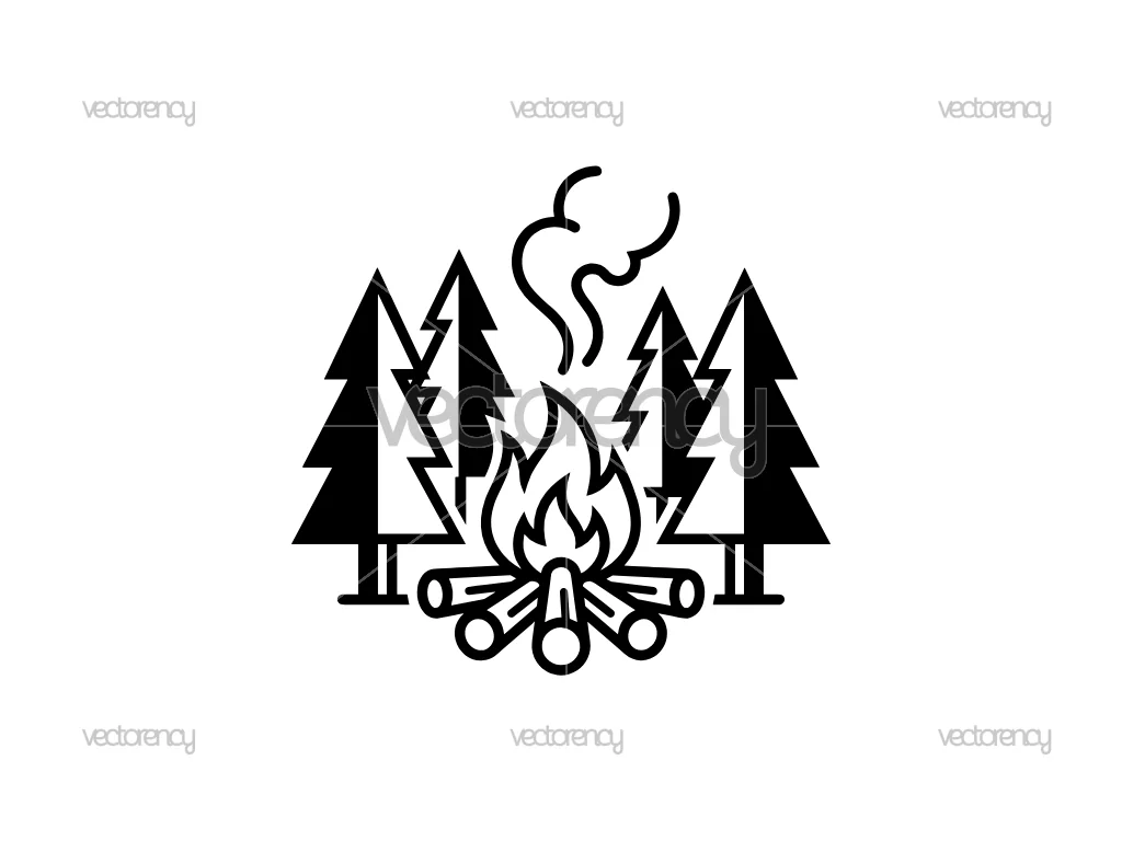 Free Campfire Tree SVG