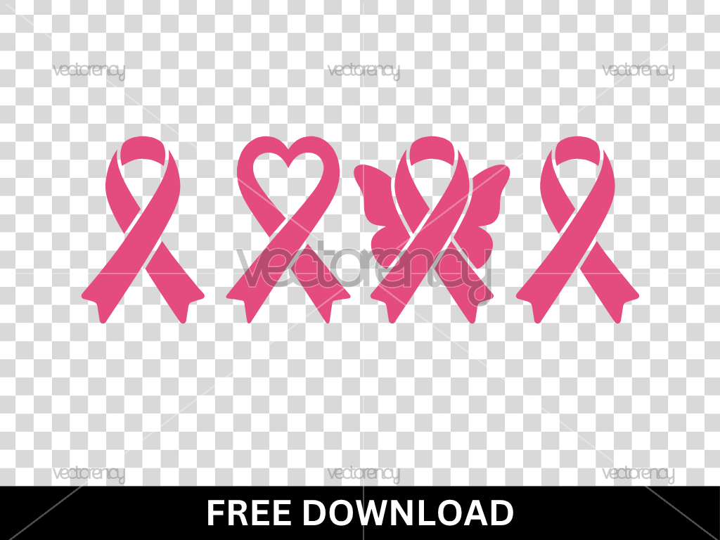 Pink October Ribbon SVG PNG EPS DXF Free