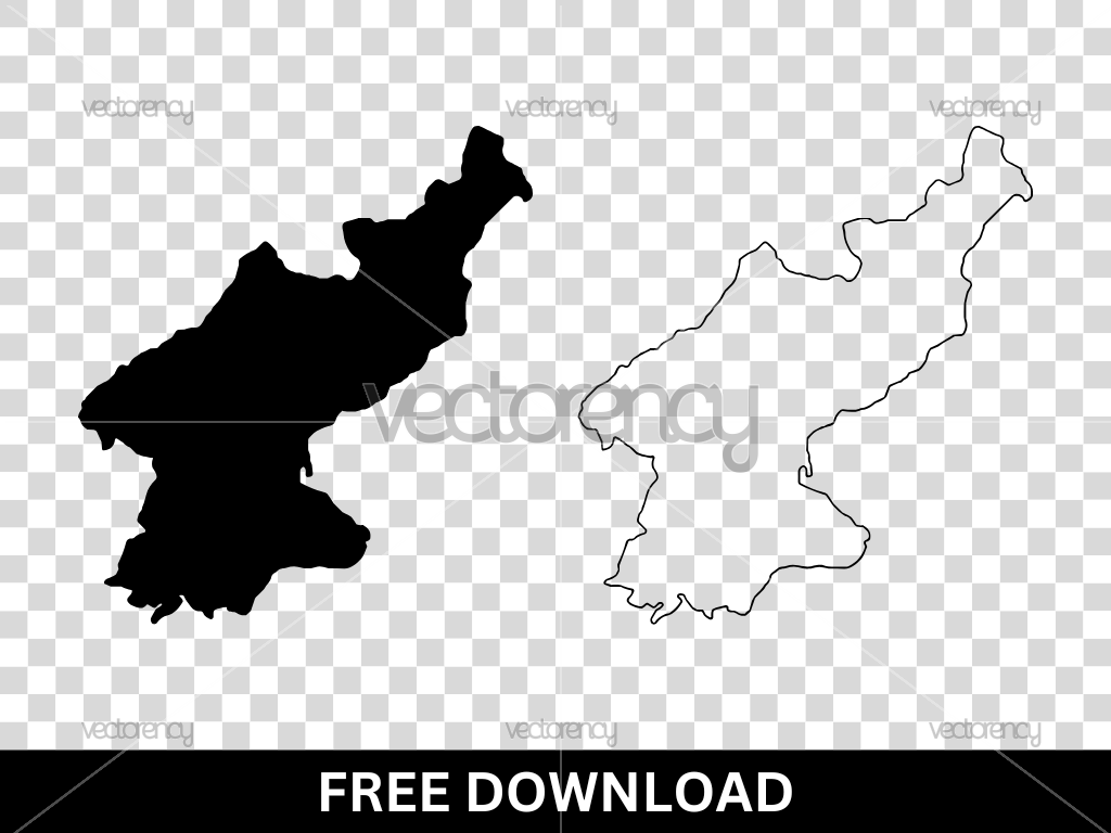 North Korea Map SVG Vector Free