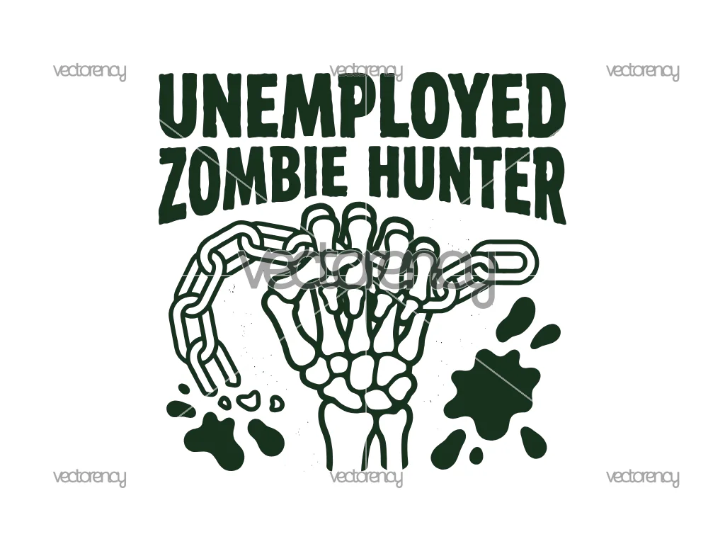 Unemployed Zombie Hunter Design Vector