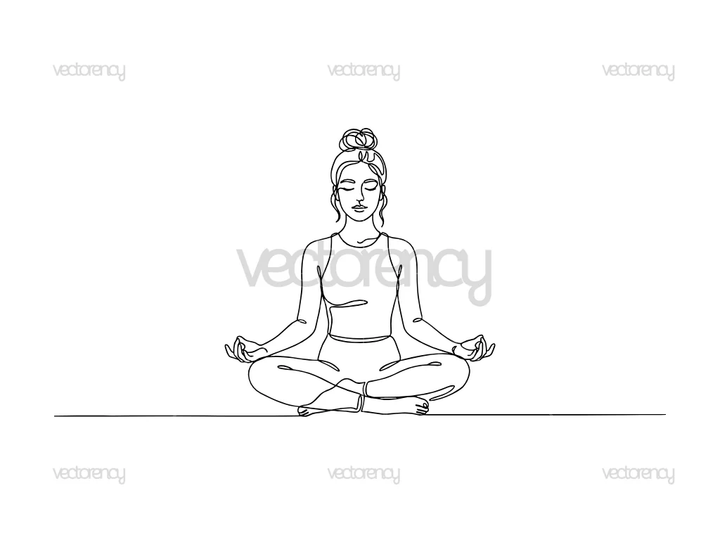 Women Yoga Line Art Clipart Image Vector EPS PNG SVG DXF File