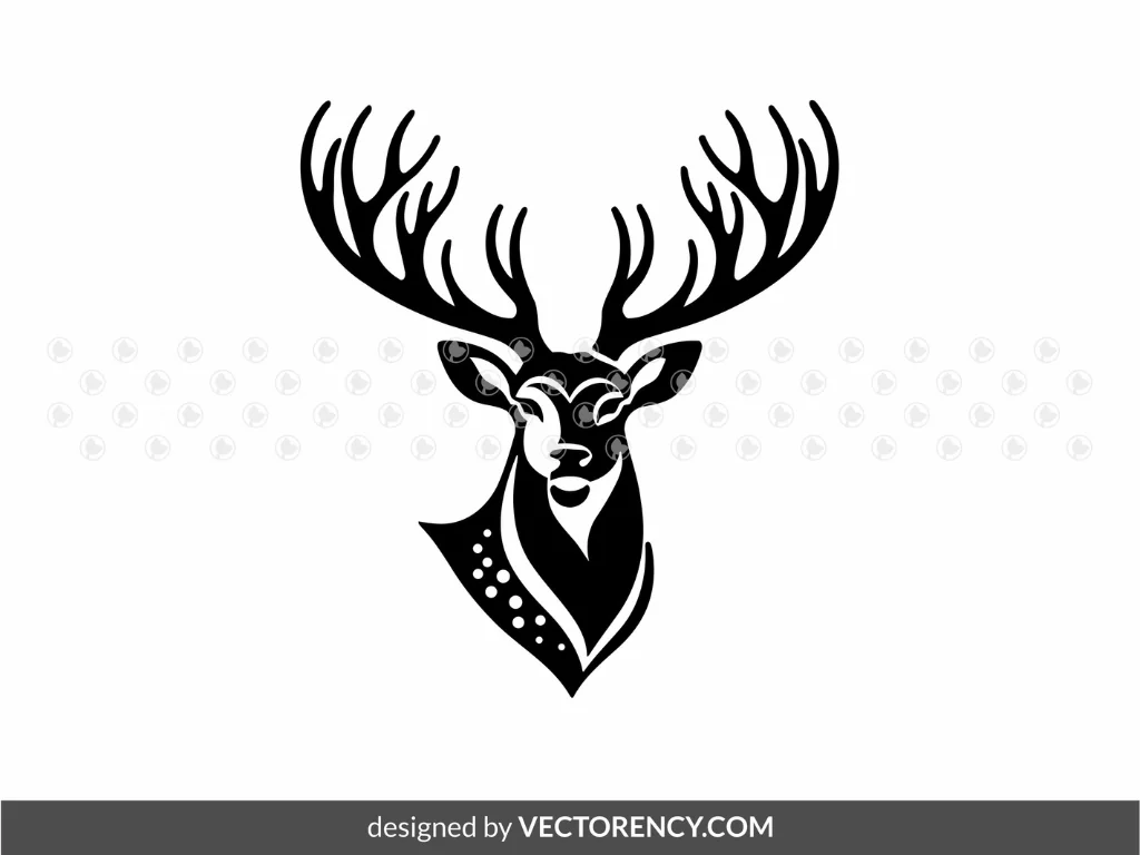 Cut Stencil Deer Head SVG PNG EPS DXF