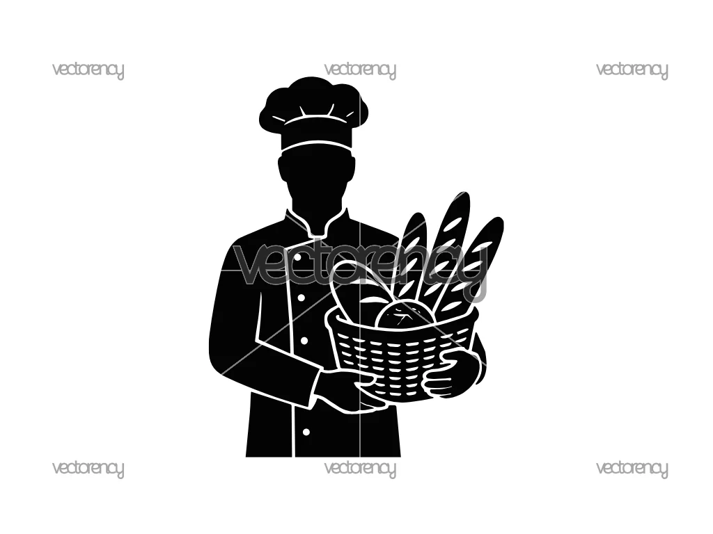 Baker Logo Mascot Character Vector Illustration