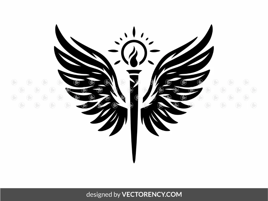 Guardian Angel Wings Black SVG