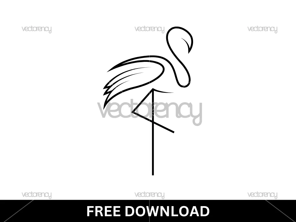 Flamingo Line SVG Free