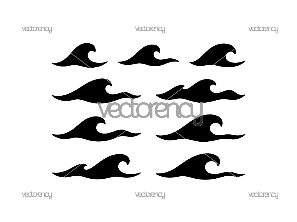 Ocean Wave Silhouette SVG Icon